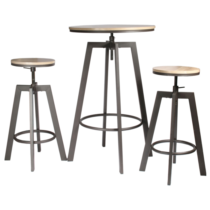 Table Mange Debout 2 Tabourets Reglables Aria