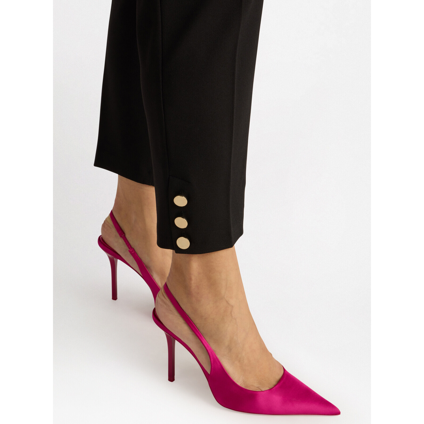 Fiorella Rubino - Pantaloni New York con bottoni al fondo - Nero