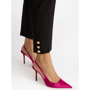 Fiorella Rubino - Pantaloni New York con bottoni al fondo - Nero