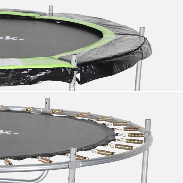 Trampoline rond Ø 180cm vert avec son filet de protection - Cassiopée - Trampoline de jardin 2m| Qualité PRO. | Normes EU.