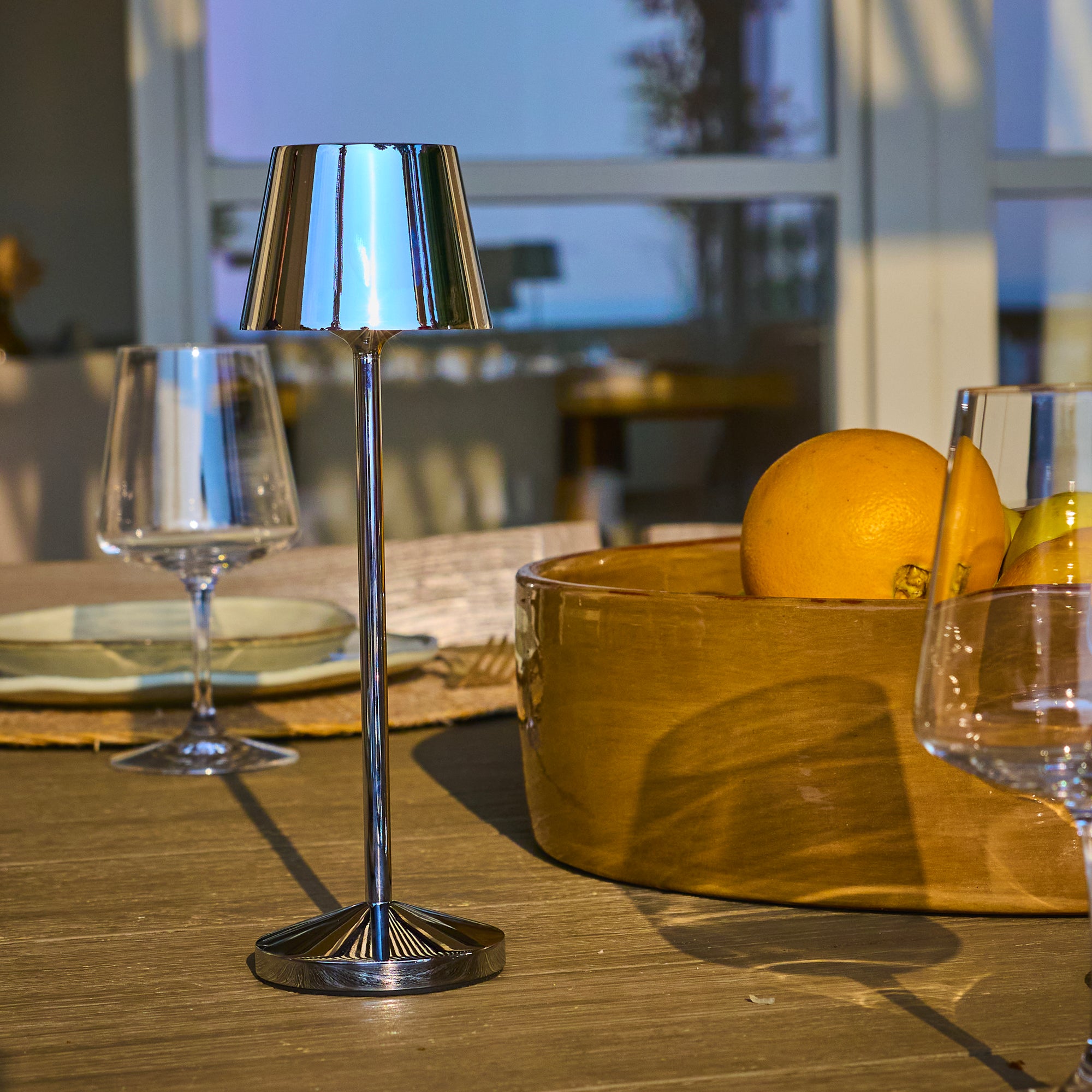 Lampe de table sans fil EMILY Argent H25cm