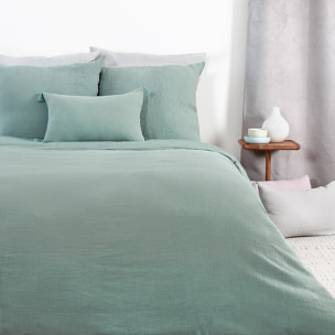 Parure housse de couette gaze de coton amande