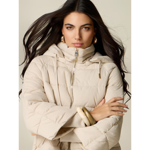 Oltre - Piumino in nylon con cappuccio - Beige