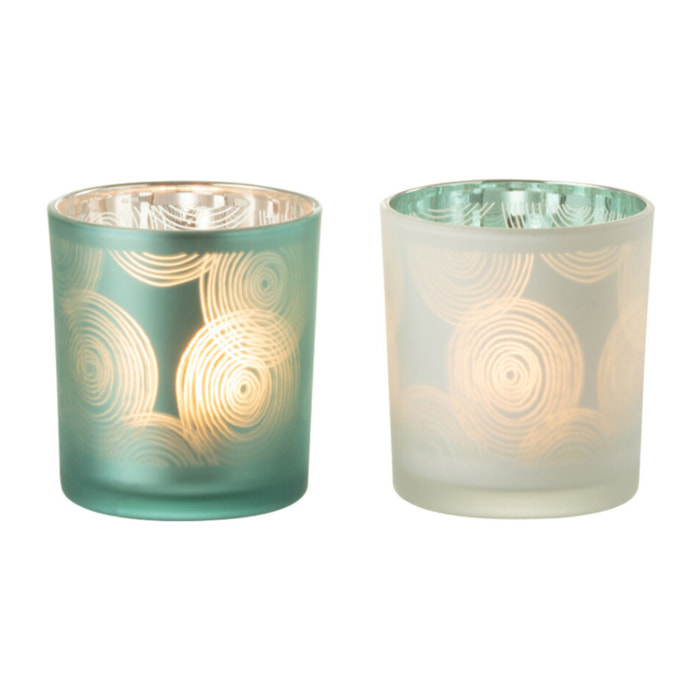 J-Line photophore Spirales - verre - mix - small - 2 pcs