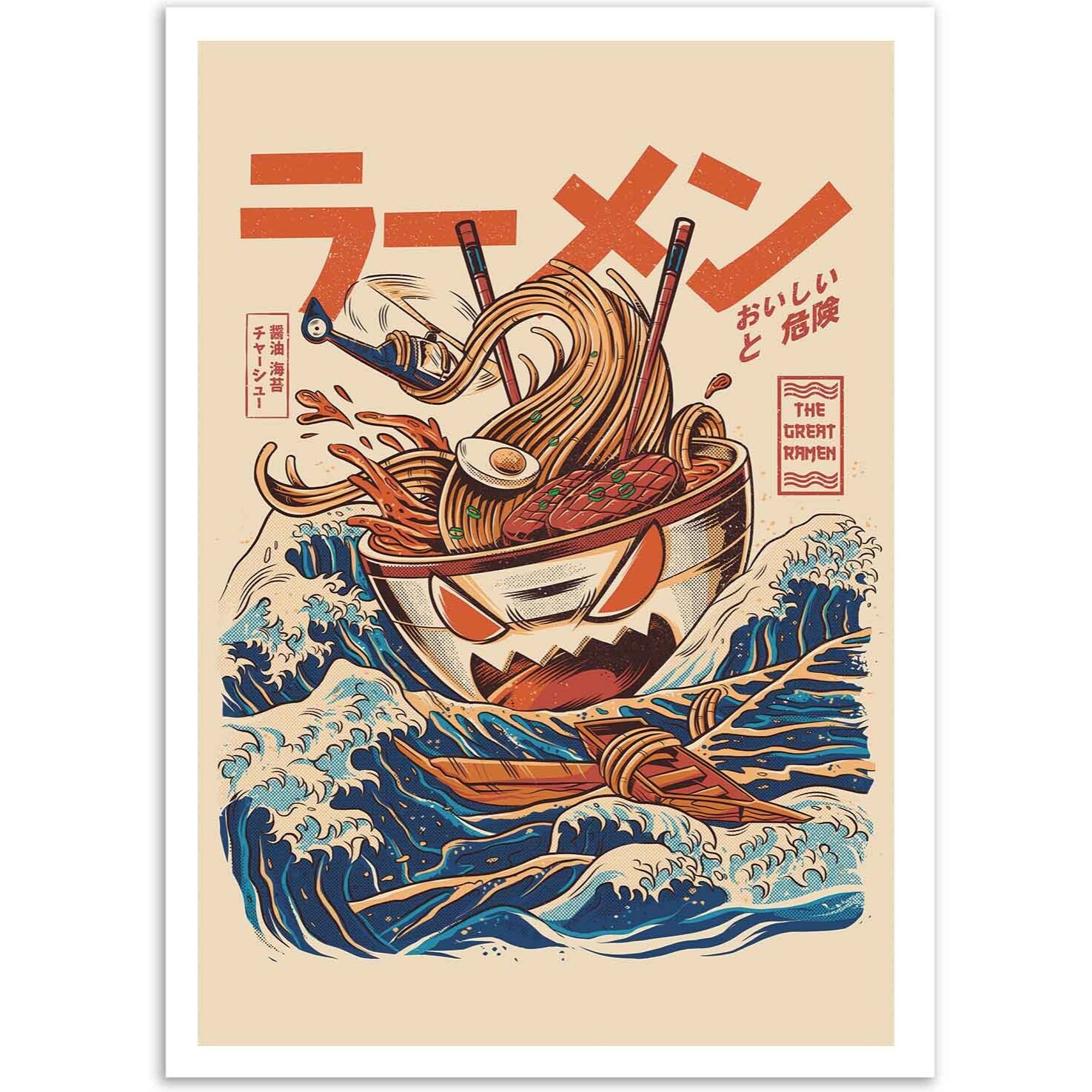 Affiche - Great Ramen off Kanagawa - Ilustrata