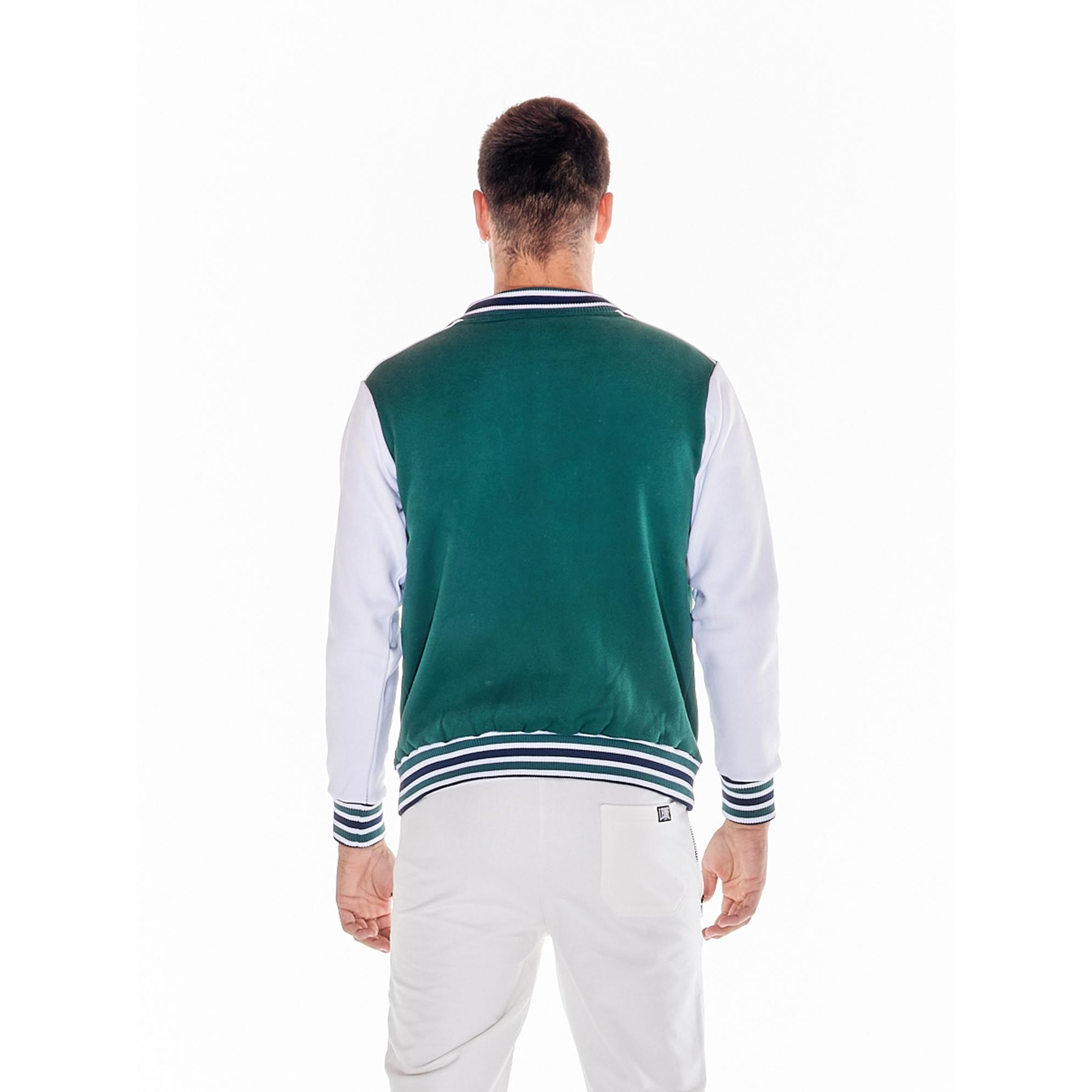 Chaqueta bomber universitaria con botones para hombre