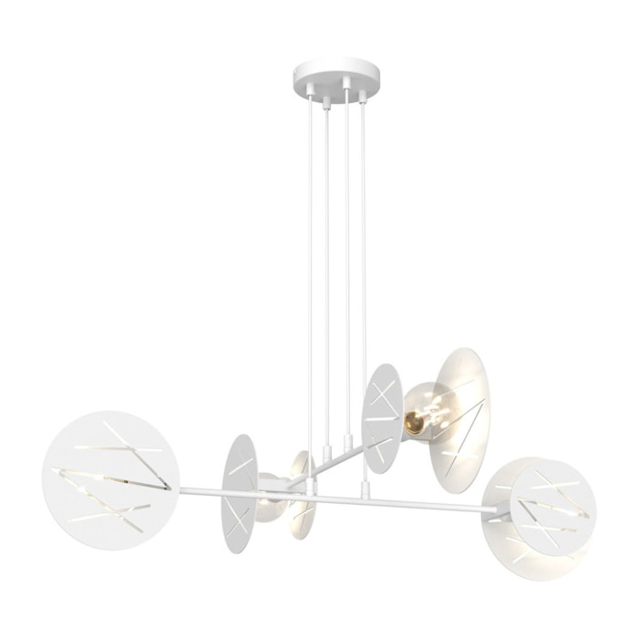 Lampada a sospensione Xotic in acciaio bianco opaco