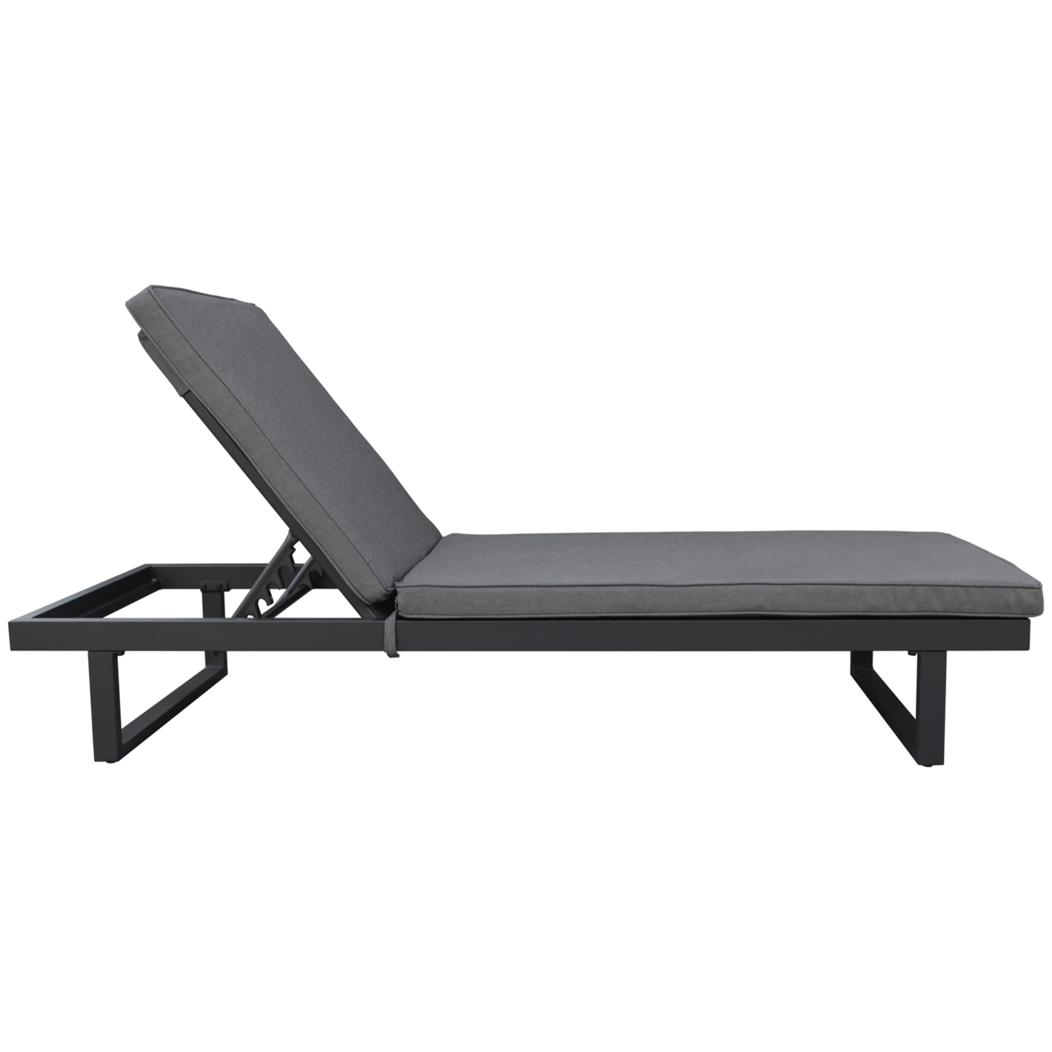 Bain de soleil en aluminium avec coussin gris PALOMINOS
