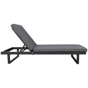 Bain de soleil en aluminium avec coussin gris PALOMINOS