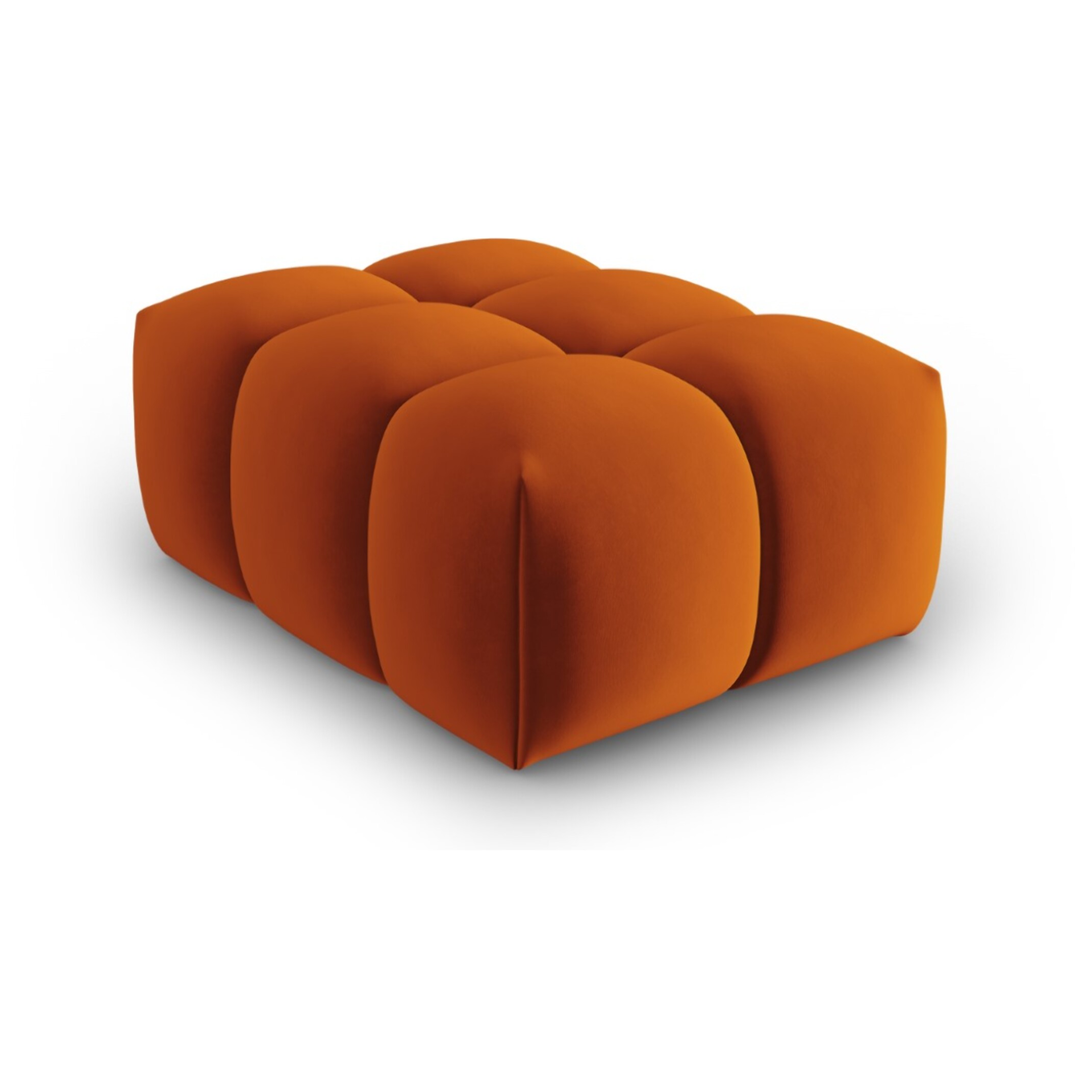 Pouf "Lorella" en velours terracotta