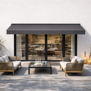 TULLY Store banne manuel 2,95 x 2,5 m en aluminium avec toile gris