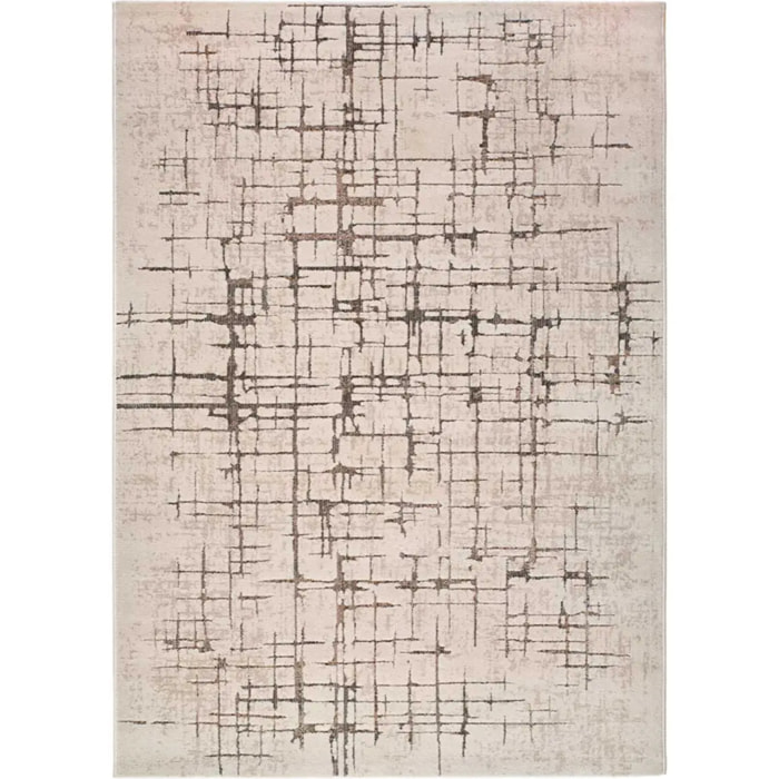 CERES Alfombra moderna de pelo corto crema, varias medidas disponibles.