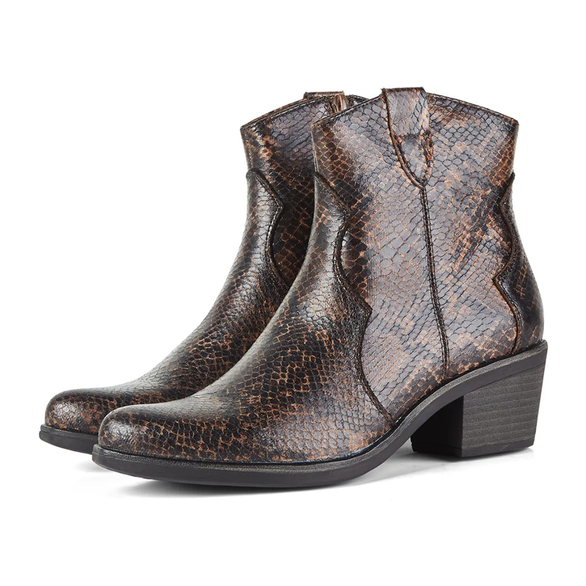 Stivaletti da donna, stile cowboy, stampa animalier