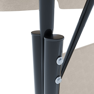 Dondolo 3 Posti Algarve Con Tettuccio Parasole Regolabile Cuscini Imbottiti Struttura Robusta In Acciaio Da Giardino 170 x 110 x 153 cm Beige