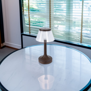 Well Home Lámpara de Mesa LED con efecto madera Recargable Ø15x27,5cm