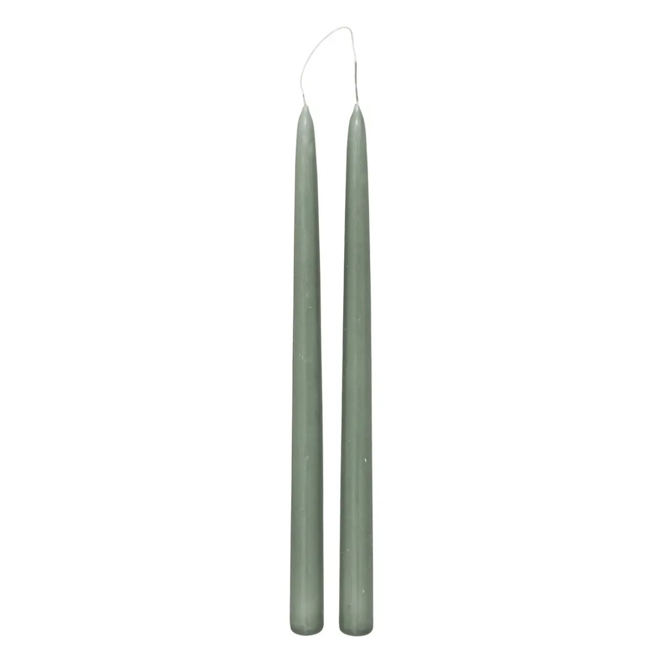 Lot de 2 bougies bâtons "Hugo" en coton H30cm vert céladon