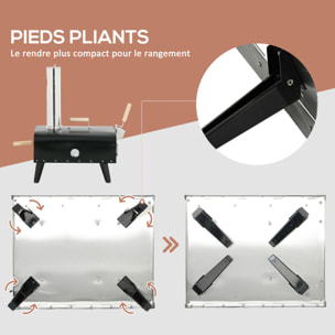 Four à pizza extérieur feu de bois - pelle à pizza, pierre réfractaire Ø 30 cm inclus