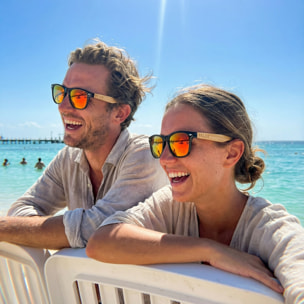 Gafas de Sol Feler 1203M-5 Polarizadas de Madera Unisex 53mm