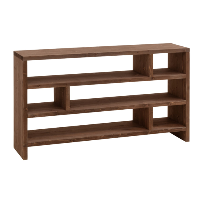 Étagère en bois massif ton noyer de 80x140cm Hauteur: 80 Longueur: 140 Largeur: 35