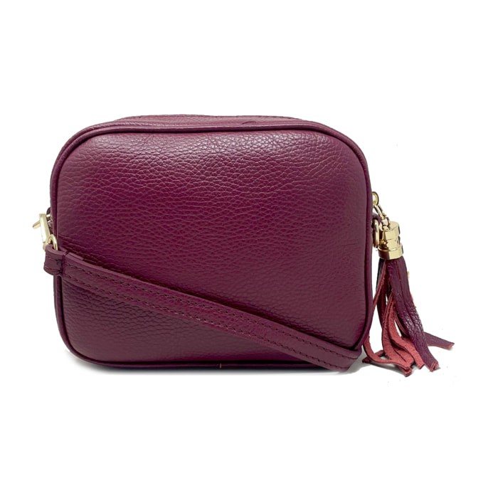 Chicca Borse - Tracollina Clutch Donna in Vera Pelle - Colore Bordeaux