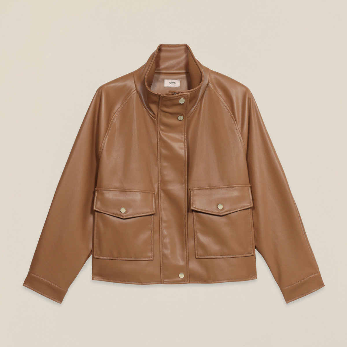 Oltre - Chaqueta corta con cuello alto - Marrón