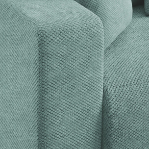 GLORIA - Canapé d'angle droit convertible 4 places en tissu vert d'eau