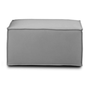 Pouf Barbara, Pouf da salotto, 100% Made in Italy, Poltroncina relax in tessuto imbottito, Cm 80x70h43, Grigio