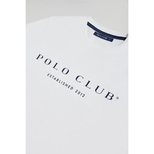 Camiseta básica blanca con print icónico Polo Club