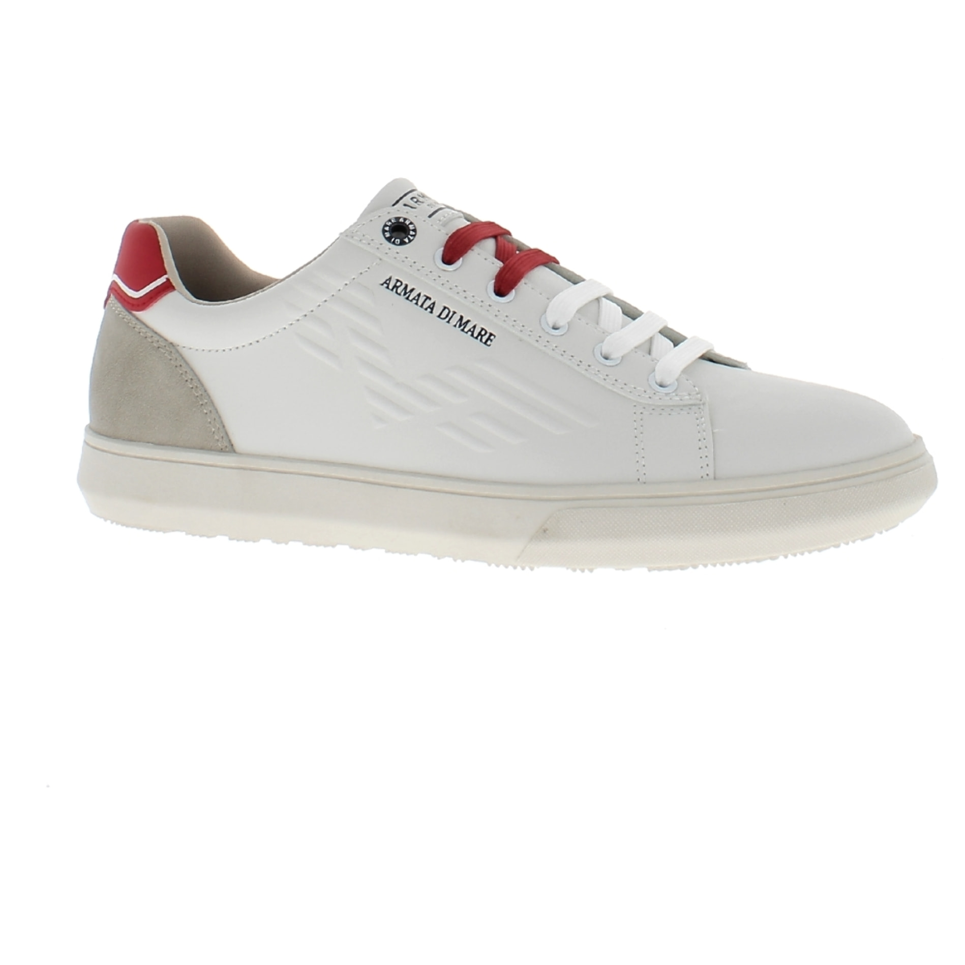 Armata di Mare Scarpe Uomo Court Sneakers Casual con Soletta Rimovibile in Memory Foam AMU S24M532 Off White Red