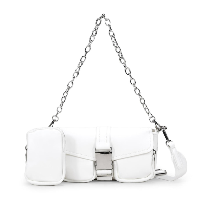 Bolso bandolera blanco con bolsillo