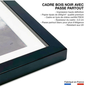 Affiche Marée du soir Affiche + cadre en bois - Noir
