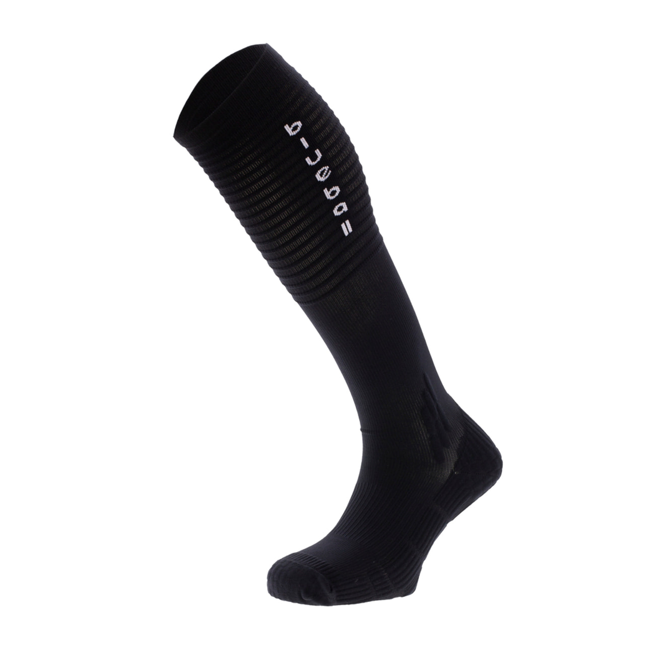 Calcetines largos de compresión unisex BLUEBALL Chamonix - Negro con logo blanco