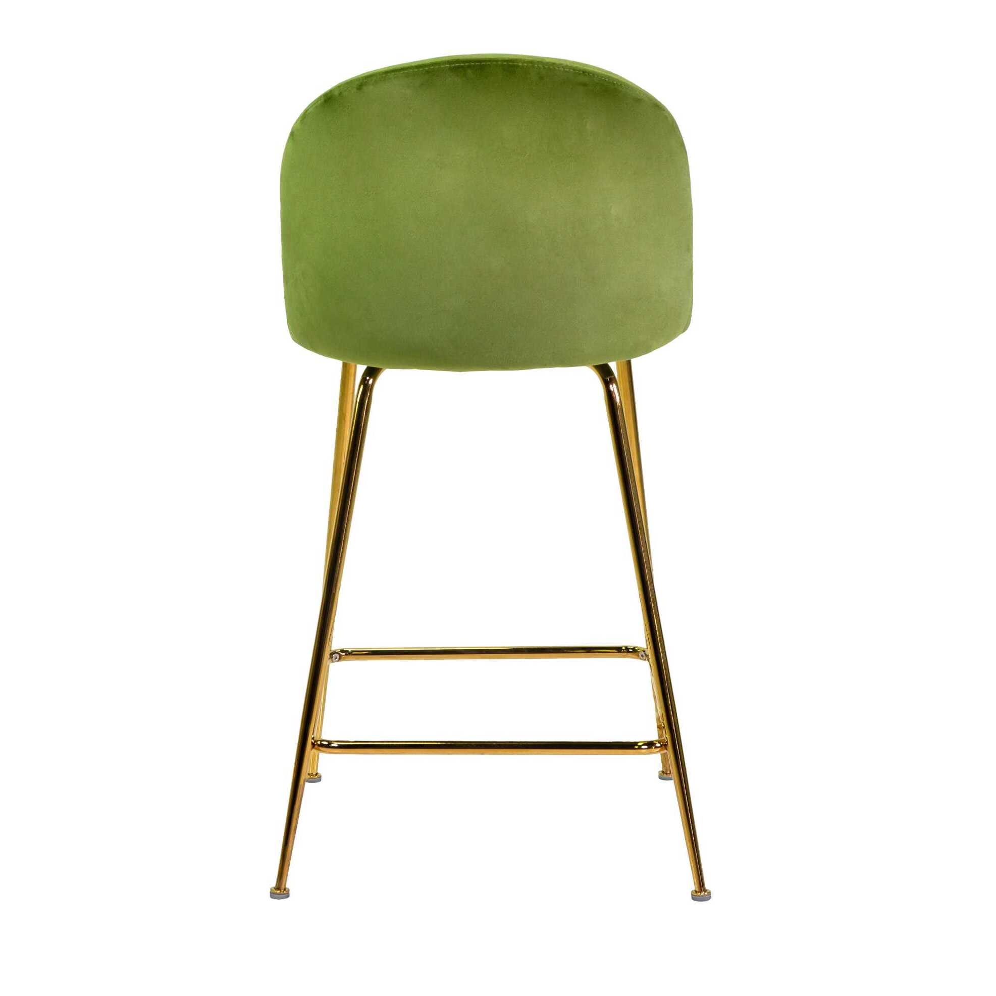 Sgabello Sammi Vacchetti in velluto verde con struttura oro cm44x48h91