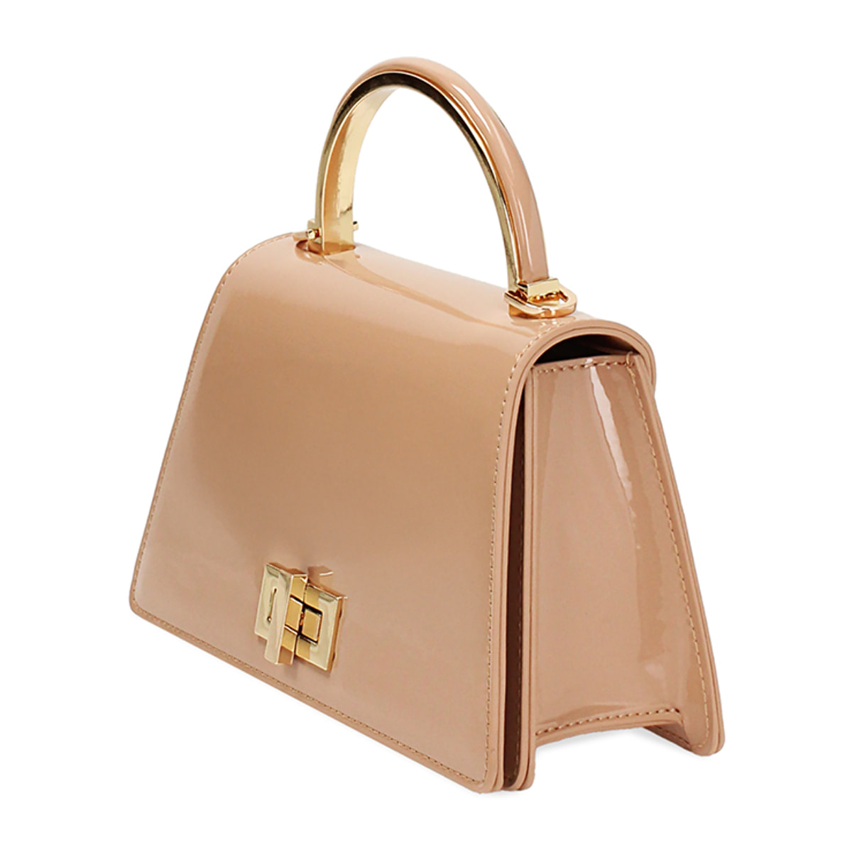 Mini bag donna nude in vernice