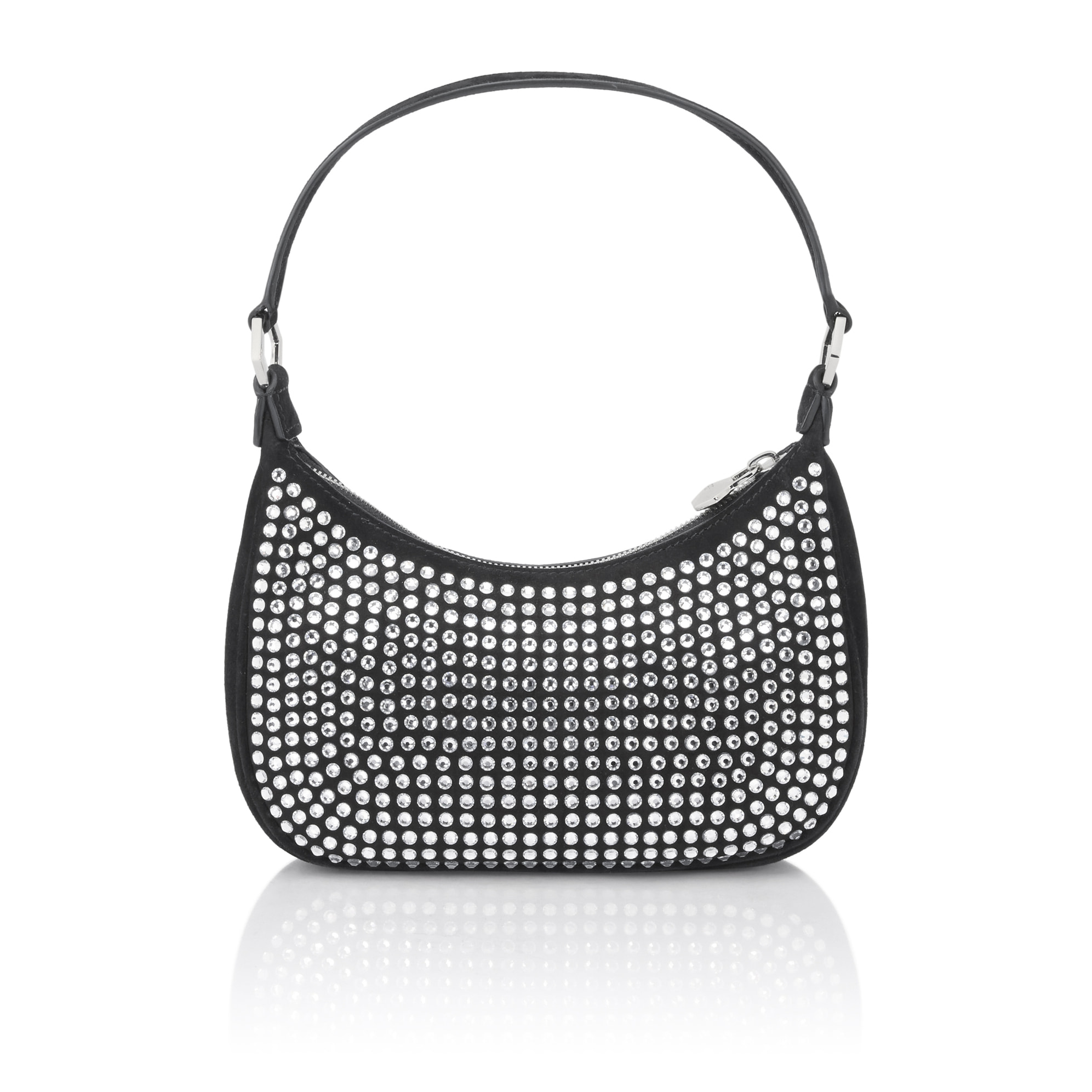 PHILIPP PLEIN Suede Shoulder Bag All-Over Strass