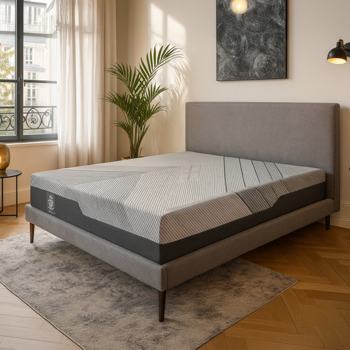 Matelas Respirant | Déhoussable - ressorts ensachés et mémoire de forme | 25 cm