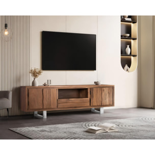 Mueble TV de Madera de Acacia 170 Cm Estilo Rústico Moderno