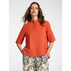 Elena Mirò - Camisa con cuello mao - Naranja sol