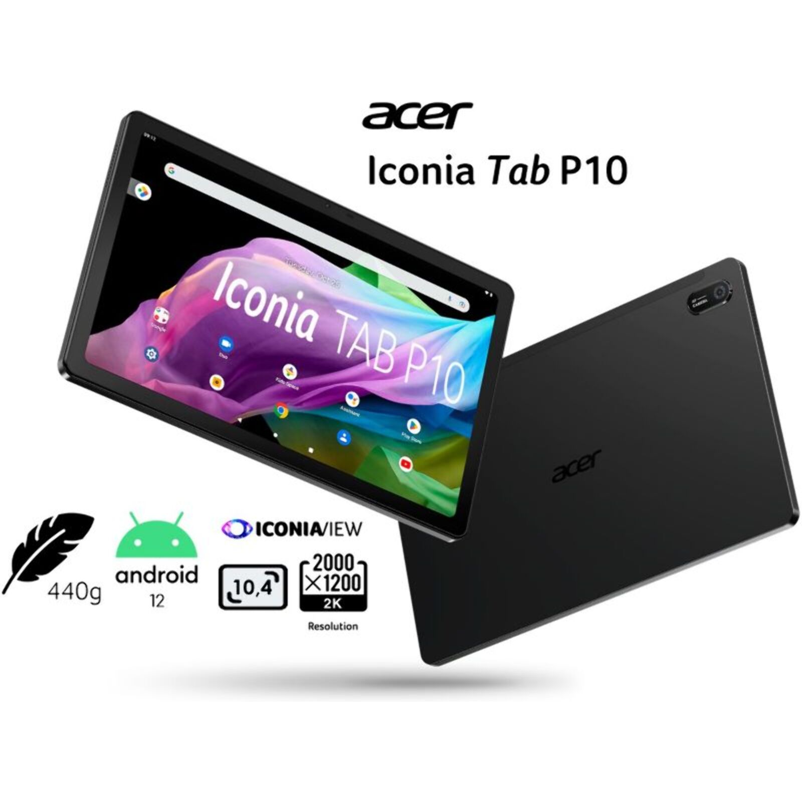 Tablette Android ACER Iconia P10 10.4'' 2K 128Go Noir