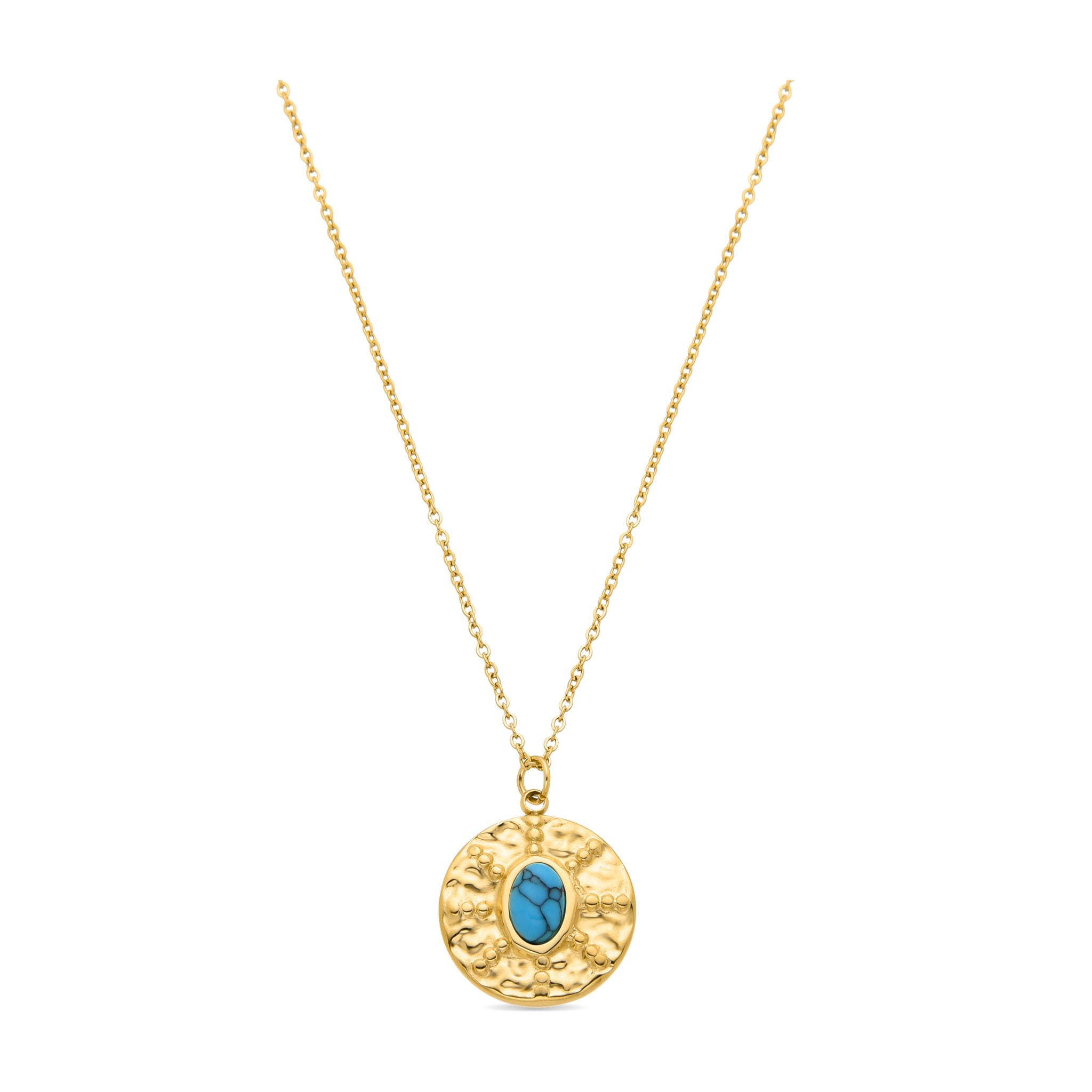 Collar de Turquesa acabado en oro amarillo de 18K- Riadra