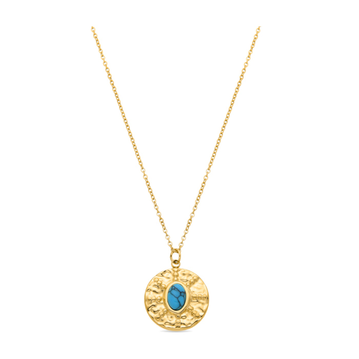 Collar de Turquesa acabado en oro amarillo de 18K- Riadra