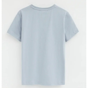 Camiseta azul claro de manga corta y cuello redondo con bordado Rigby Go