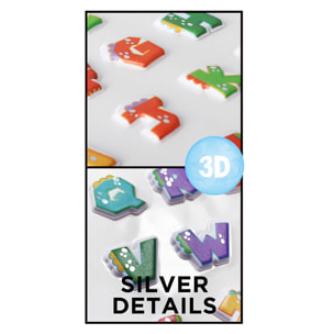 PACK 24 Uds. PEGATINAS STICKERS RELIEVE DISEÑO LETRAS