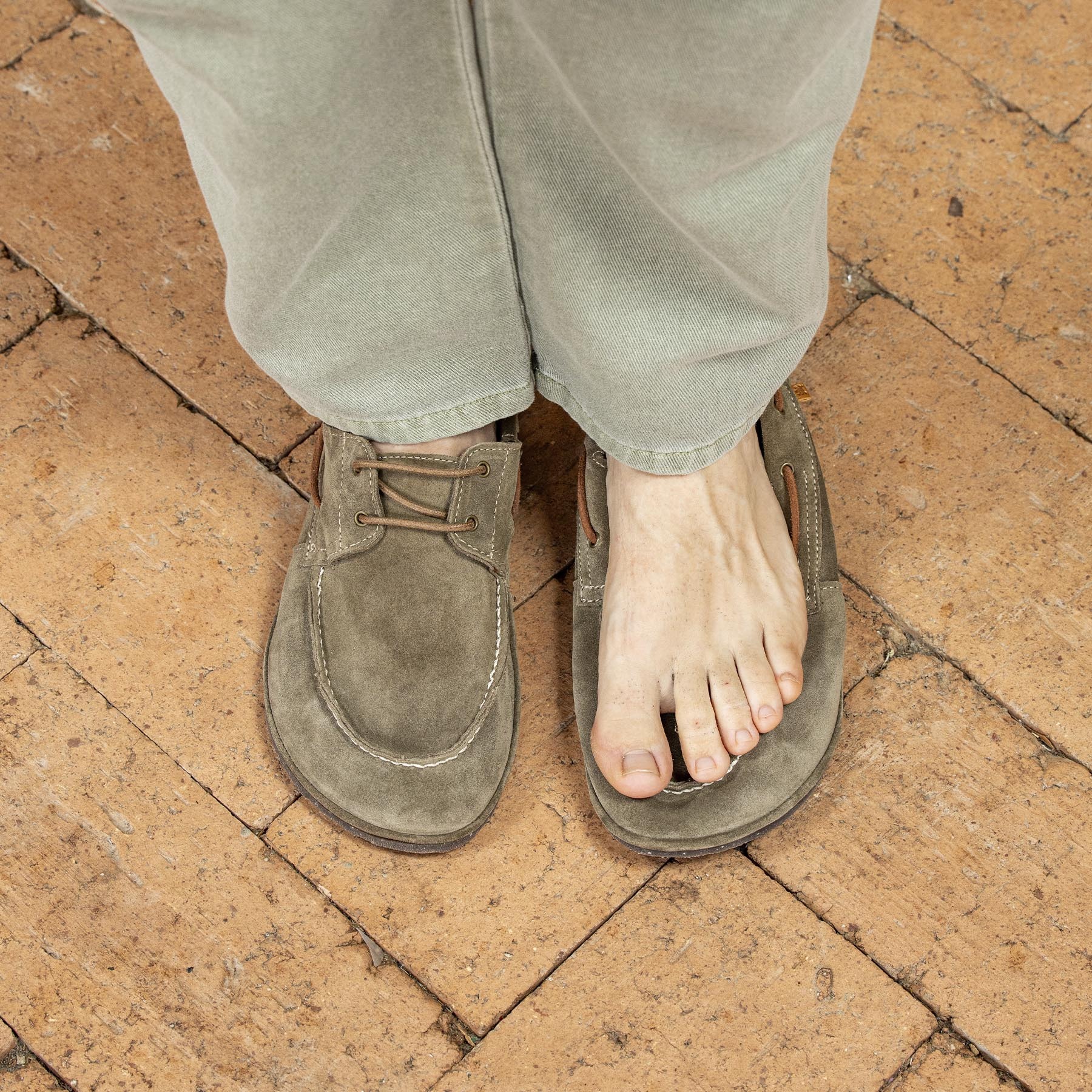 Zapatos N5675 SILK SUEDE LAND/ BARE color Land