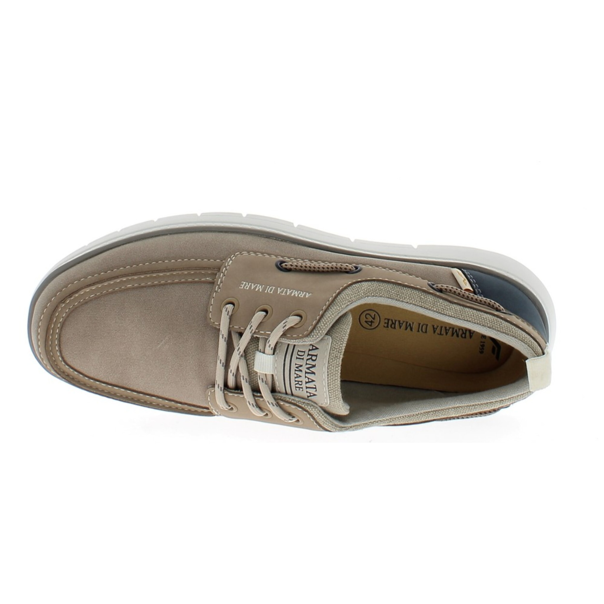 Armata di Mare Scarpe Uomo da Barca Stringate con Soletta Rimovibile in Memory Foam AMU S25L707 Beige