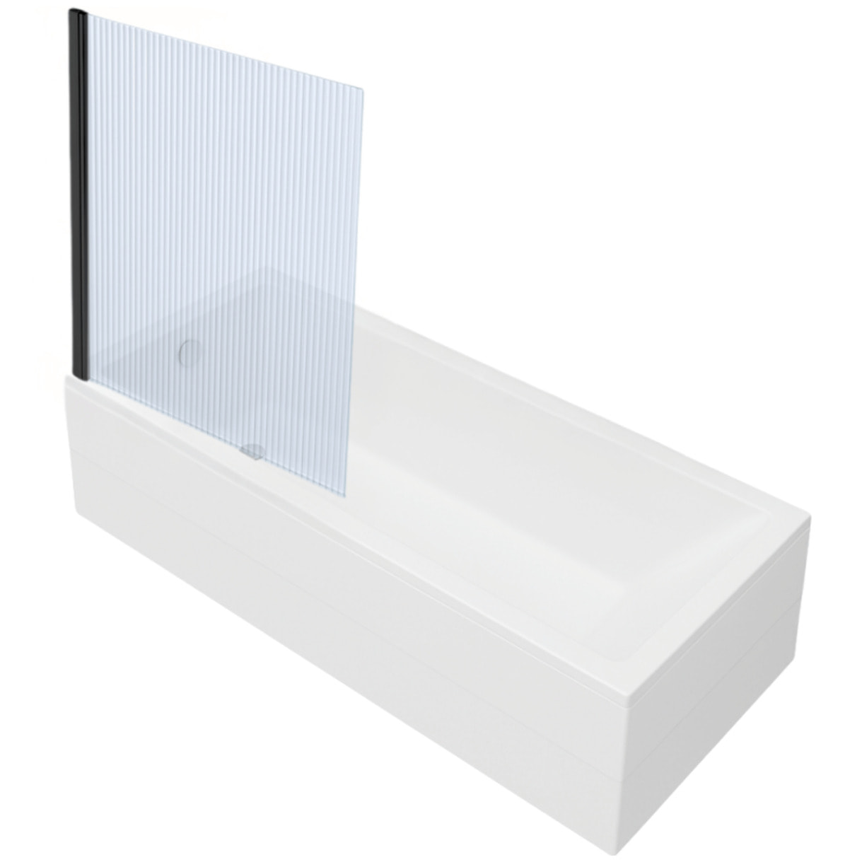 Baignoire rectangulaire VITRA Neon 170x75cm + Pare bain gauche AURYS Raywall noir mat profilé gauche