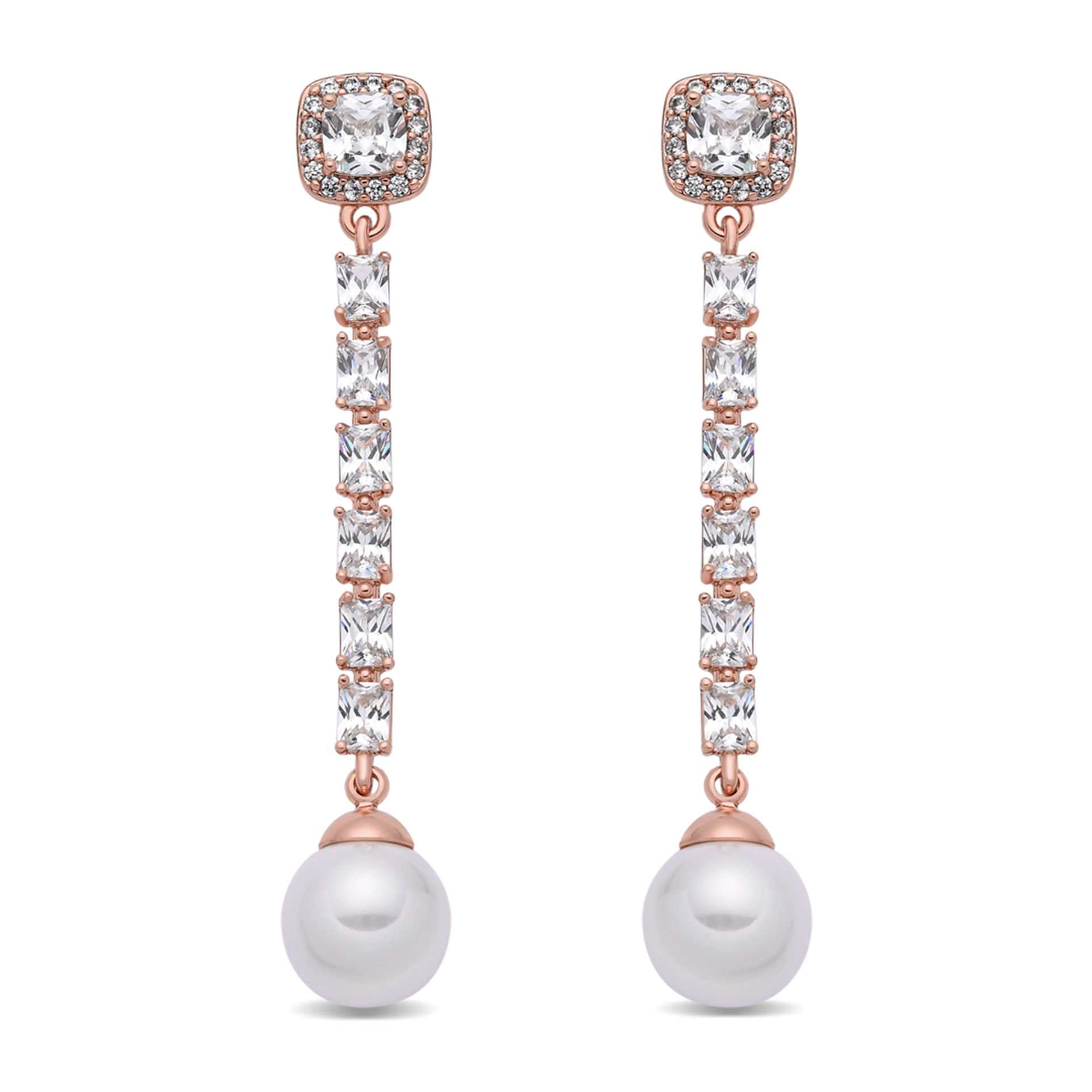 Pendientes Otha acabado oro rosa 18k