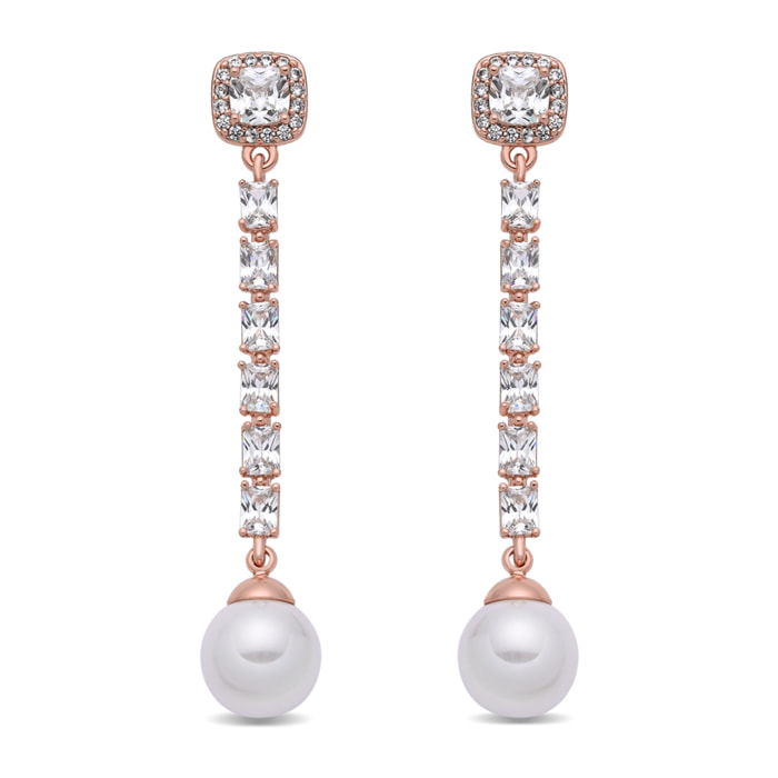 Pendientes Otha acabado oro rosa 18k