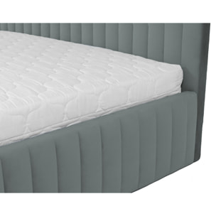 Stuart - lit coffre - 160x200 cm - sommier inclus - en velours - Gris Anthracite