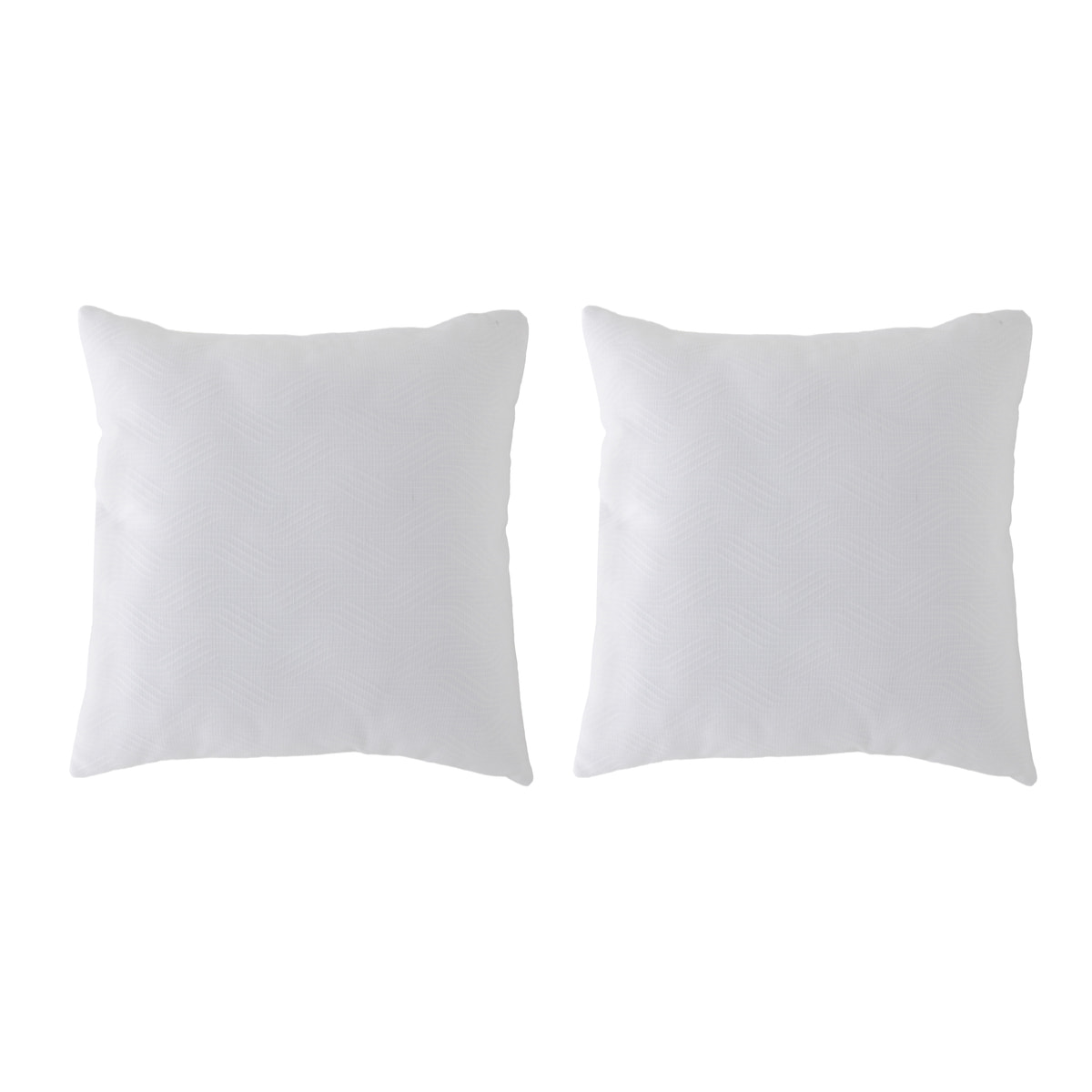Lot de 2 housses de coussin jacquard TEVERE-B 50x50 cm blanc